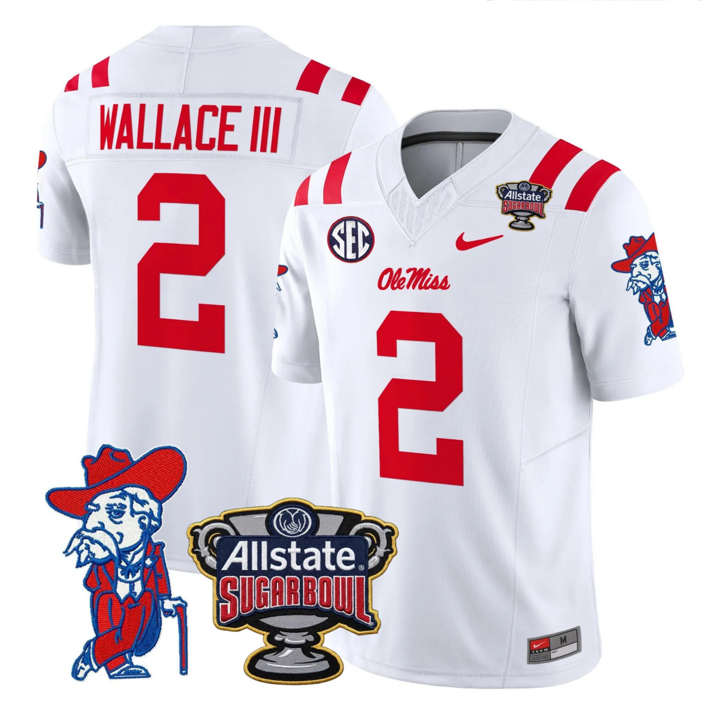 Ole Miss Rebels 2025 Sugar Bowl Patch Vapor Limited Jersey - All Stitched