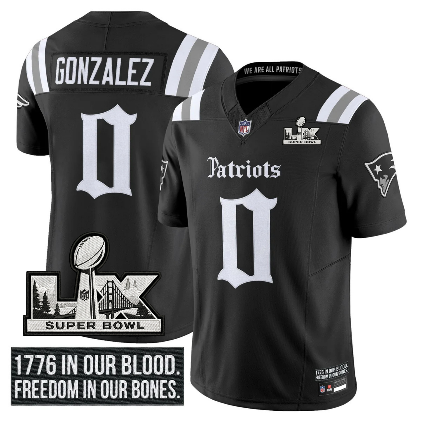NE SB LX Patch Vapor Limited Gothic Jersey - All Stitched
