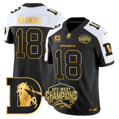 DEN AFC West Champions Throwback Gold Vapor Limited Jersey - All Stitched