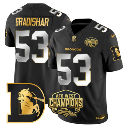 DEN AFC West Champions Throwback Gold Vapor Limited Jersey - All Stitched