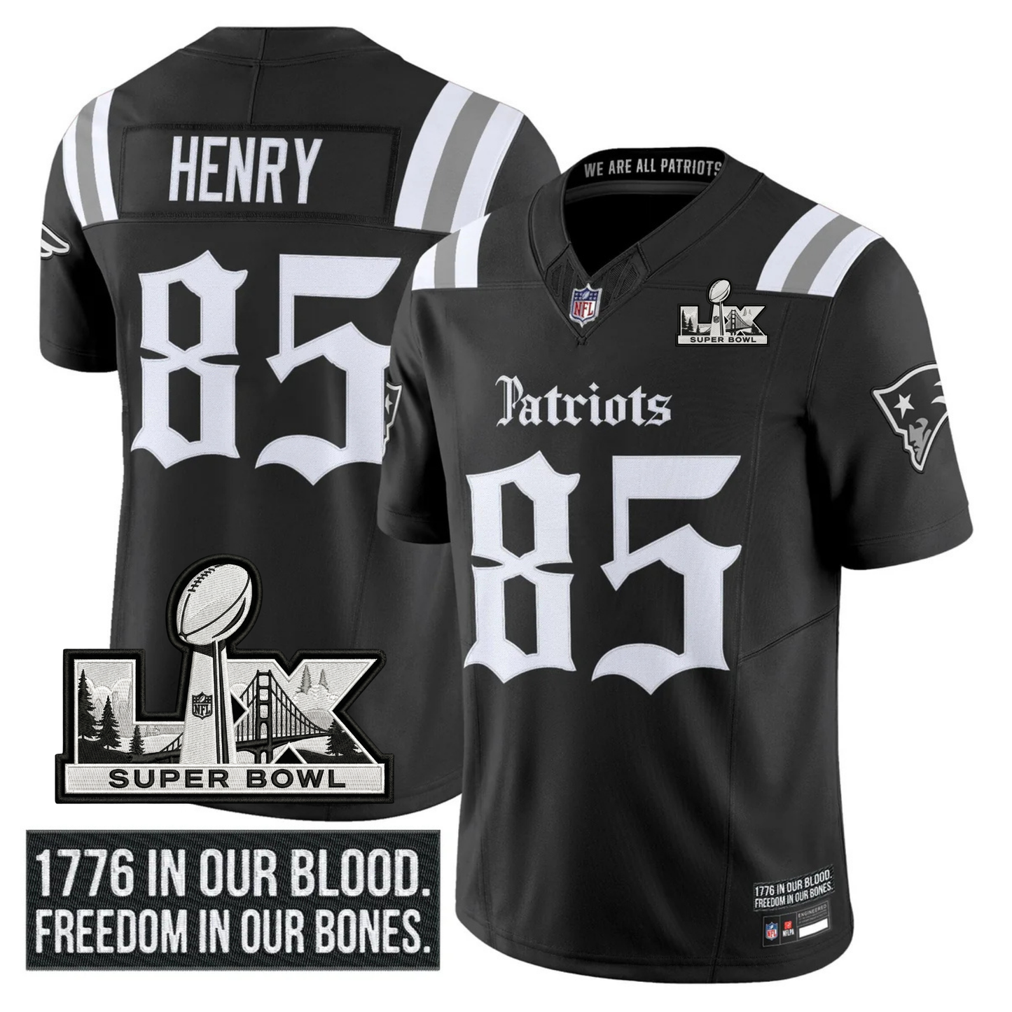 NE SB LX Patch Vapor Limited Gothic Jersey - All Stitched