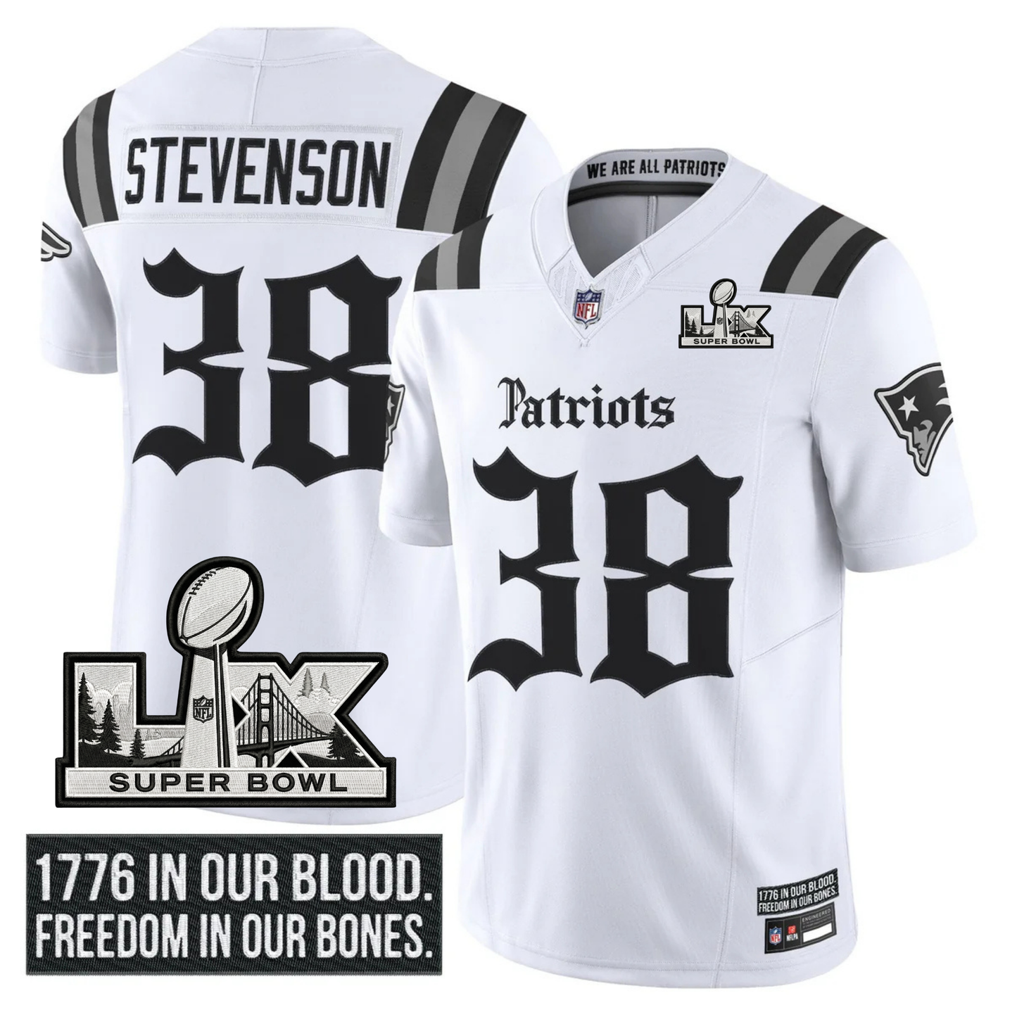 NE SB LX Patch Vapor Limited Gothic Jersey - All Stitched