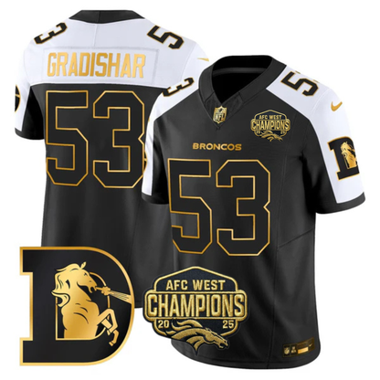DEN AFC West Champions Throwback Gold Vapor Limited Jersey - All Stitched