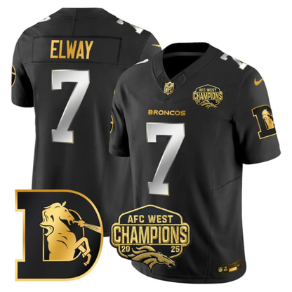 DEN AFC West Champions Throwback Gold Vapor Limited Jersey - All Stitched