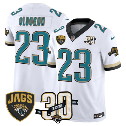 Jaguars 30th Season Patch Throwback Vapor Limited Jersey - Stitched
