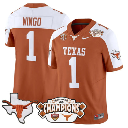 TEX 2025 State Map & Citrus Bowl Champions Patch Vapor Limited Jersey V1 - All Stitched