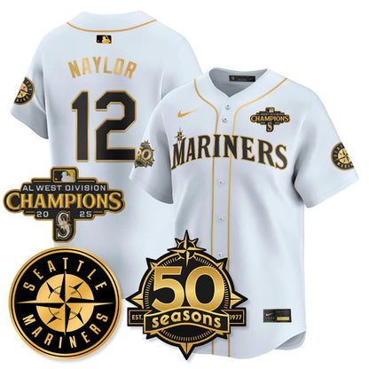 SEA Vapor Premier Limited Gold Jersey - 50th Anniversary & AL West Division Champions - All Stitched