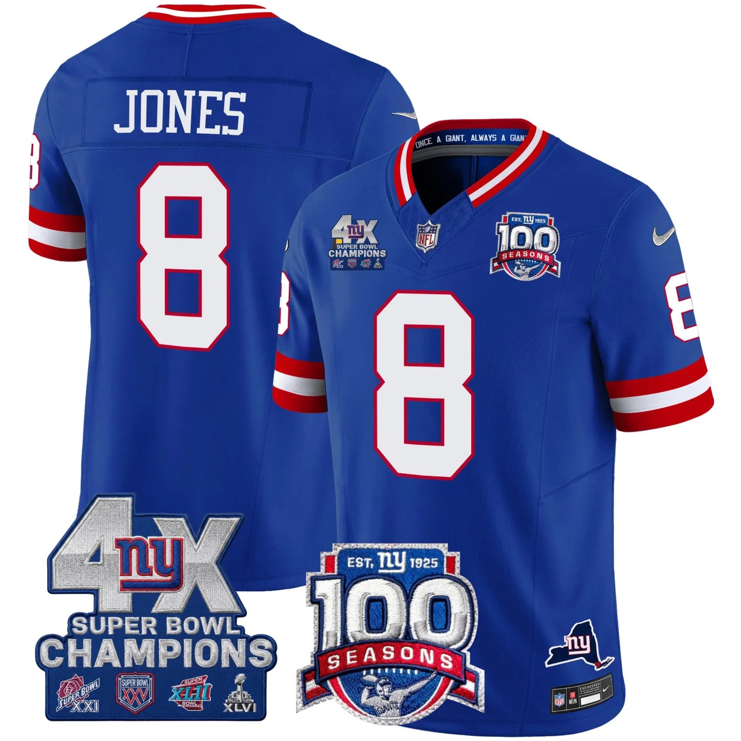 NYG 4X Champions & 100th Season Patch Limited Edition - Stitched (2)