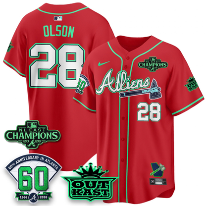 ATL 2026 NL East Champs Atliens Cool Base Galaxy Version Jersey - Stitched