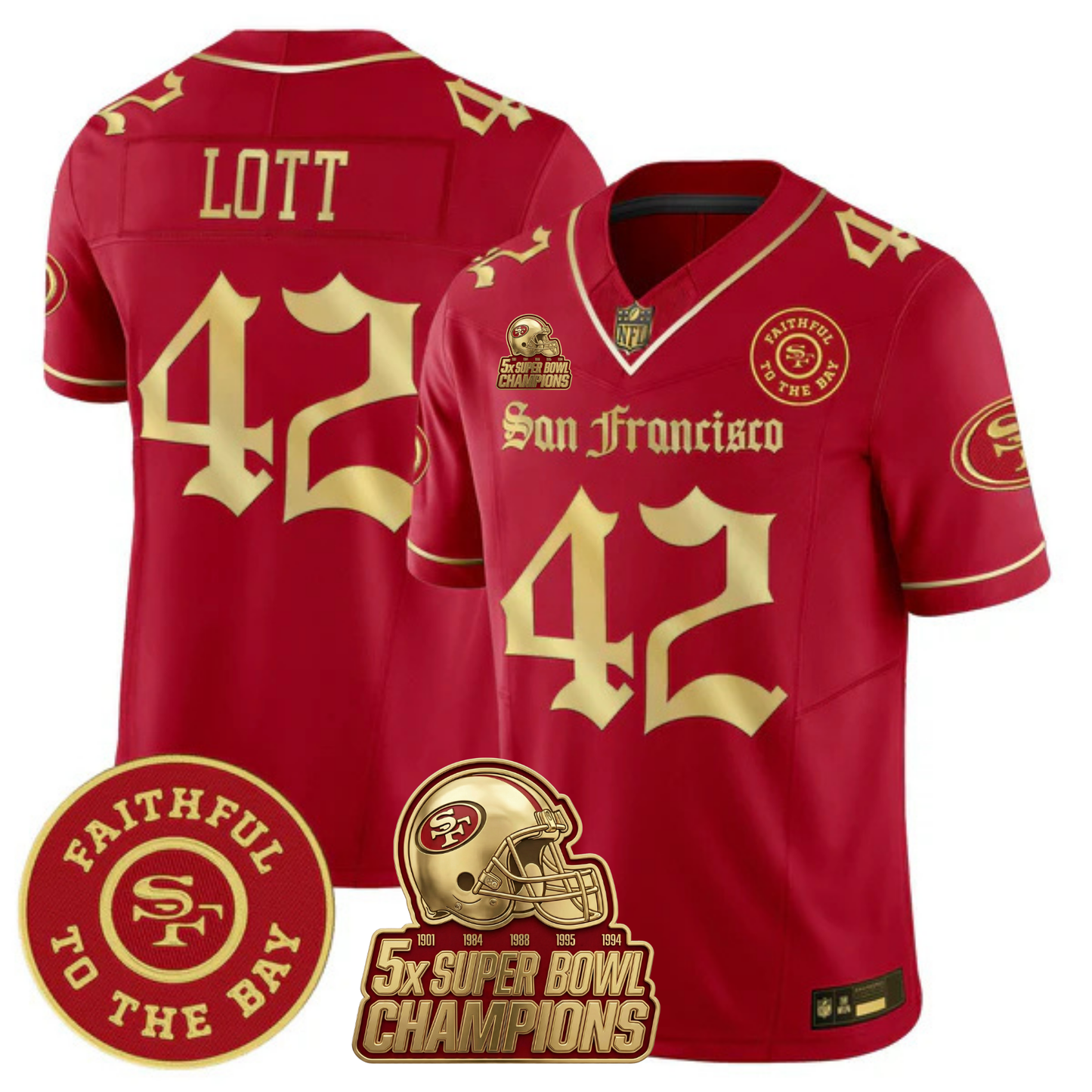 SF 5-Time Champions 'Gothic Edition' Vapor Limited Jersey - All Stitched