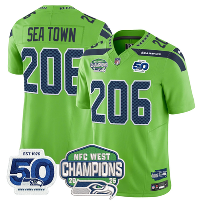 Women's SEA 50th & NFC West Champions Patch Vapor Limited Jersey - All Stitched