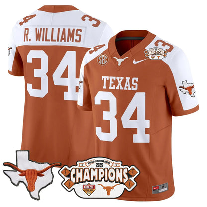 TEX 2025 State Map & Citrus Bowl Champions Patch Vapor Limited Jersey V1 - All Stitched
