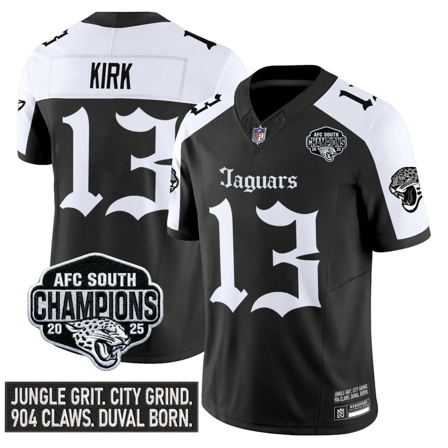 JAX Gothic AFC South Division Champions Vapor Limited Jersey V1 - Stitched