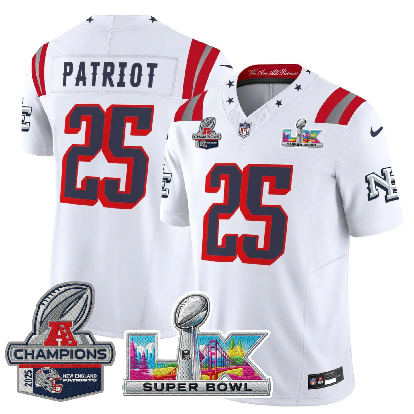 NE 2025 "Rivalries" AFC Champions Vapor Limited Jersey - All Stitched