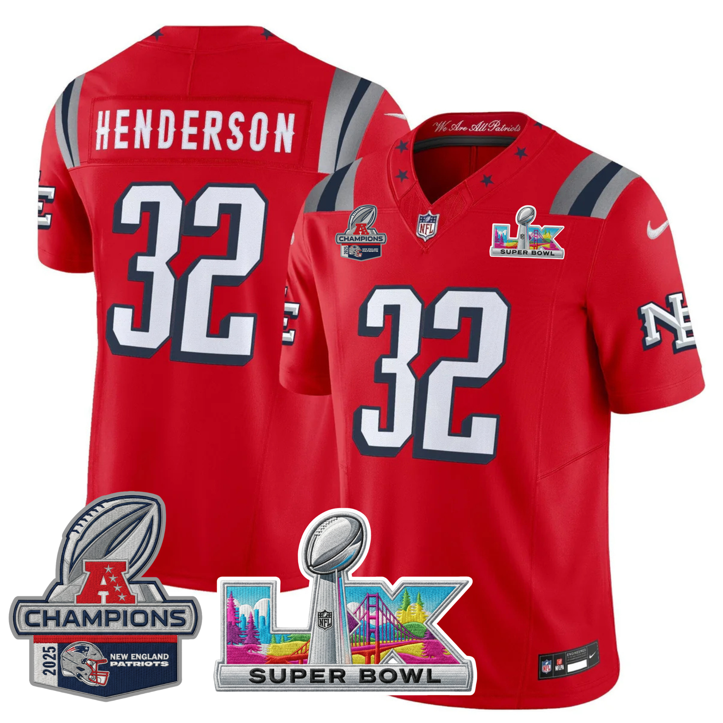 NE 2025 "Rivalries" AFC Champions Vapor Limited Jersey - All Stitched