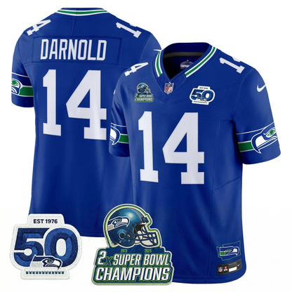 SEA 2x S.Bowl Champions Patch Vapor Limited Jersey - All Stitched