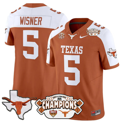 TEX 2025 State Map & Citrus Bowl Champions Patch Vapor Limited Jersey V1 - All Stitched