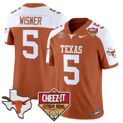 TEX 2025 State Map & Citrus Bowl Patch Vapor Limited Jersey - All Stitched