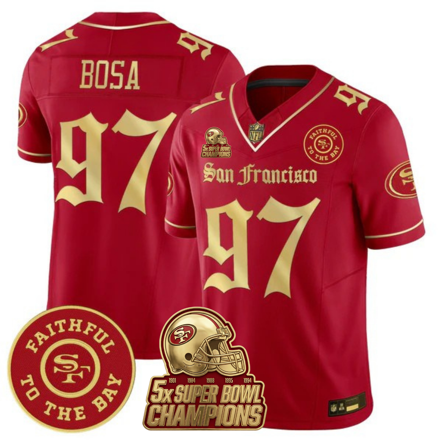 SF 5-Time Champions 'Gothic Edition' Vapor Limited Jersey - All Stitched