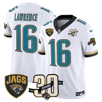 Jaguars 30th Season Patch Throwback Vapor Limited Jersey - Stitched