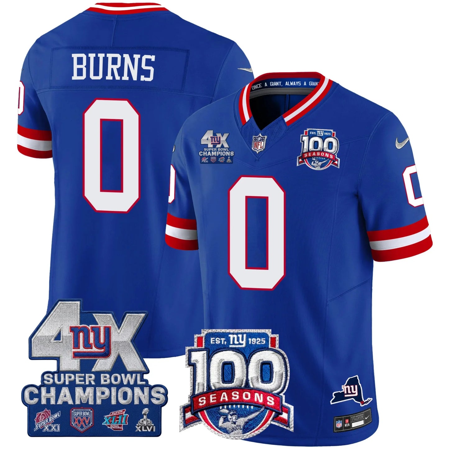 NYG 4X Champions & 100th Season Patch Limited Edition - Stitched (2)