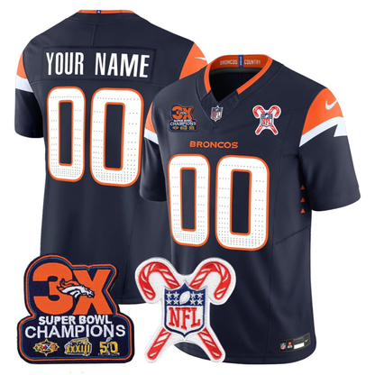 DEN 3-Time Champions & Christmas Patch Vapor Limited Custom Jersey - All Stitched