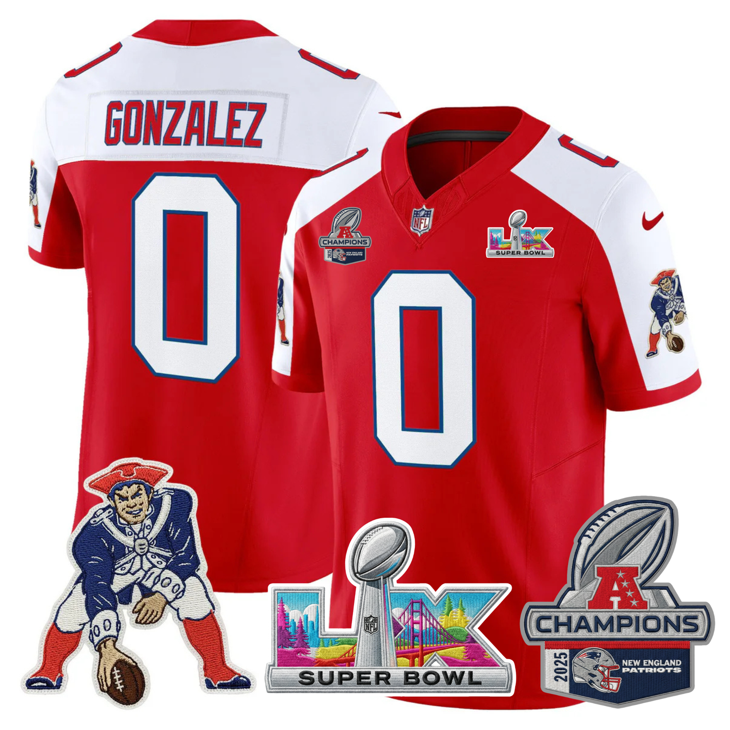 Women's NE 2025 AFC Champions Vapor Limited Jersey V2 - All Stitched