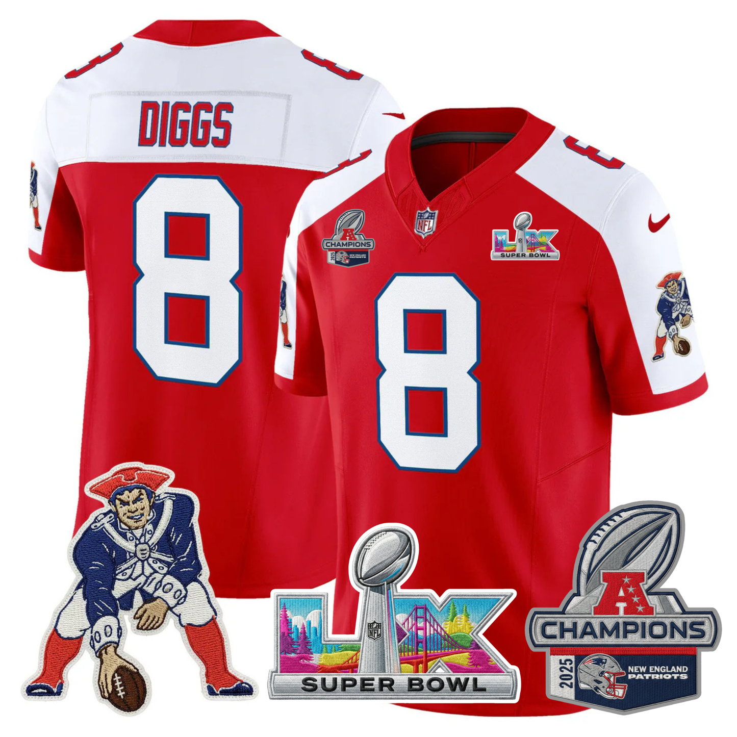 NE 2025 AFC Champions Vapor Limited Jersey V2 - All Stitched