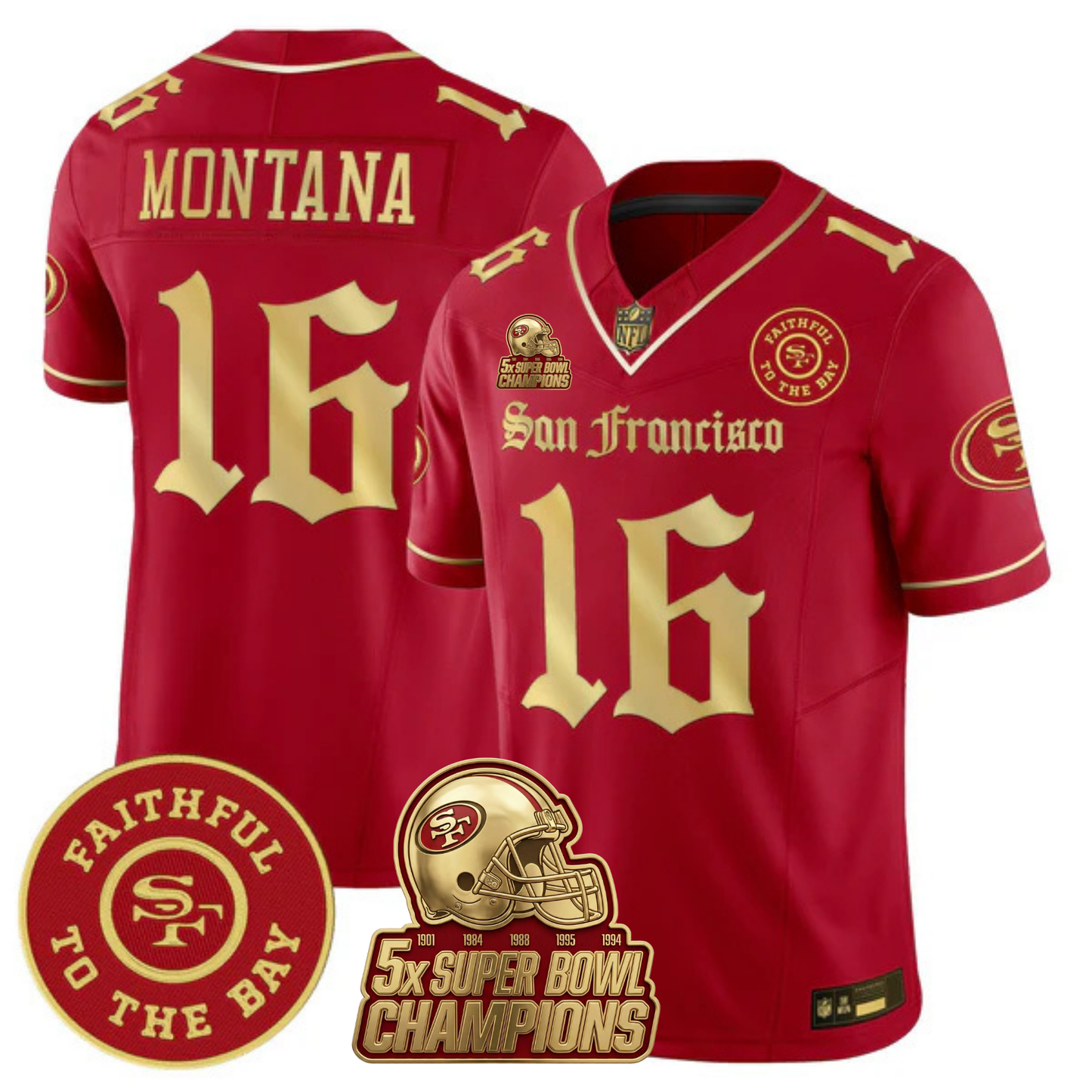 SF 5-Time Champions 'Gothic Edition' Vapor Limited Jersey - All Stitched