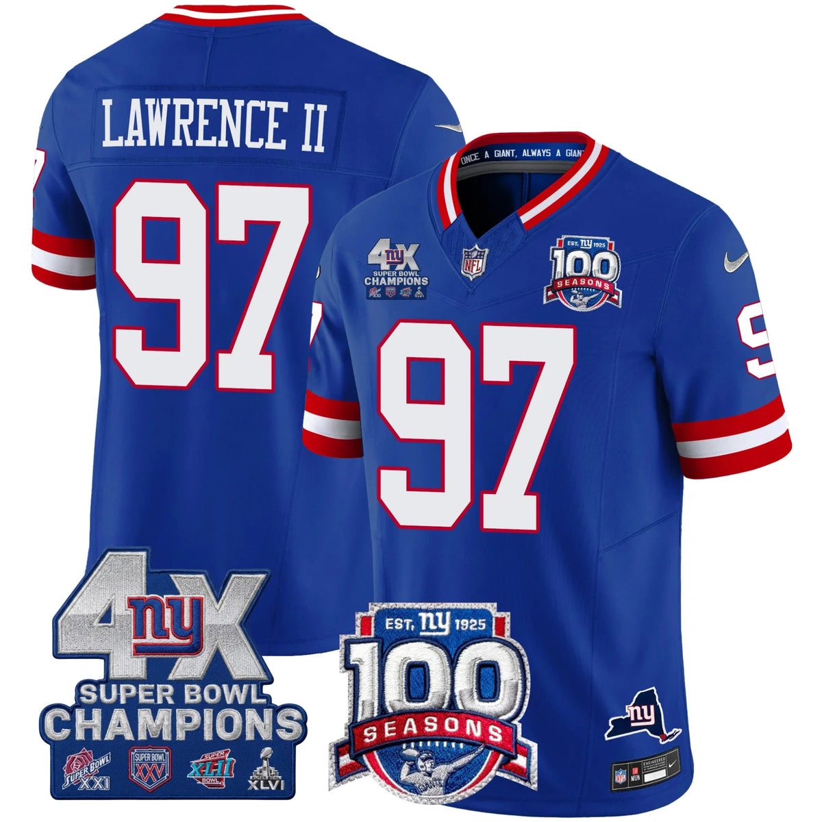 NYG 4X Champions & 100th Season Patch Limited Edition - Stitched (2)