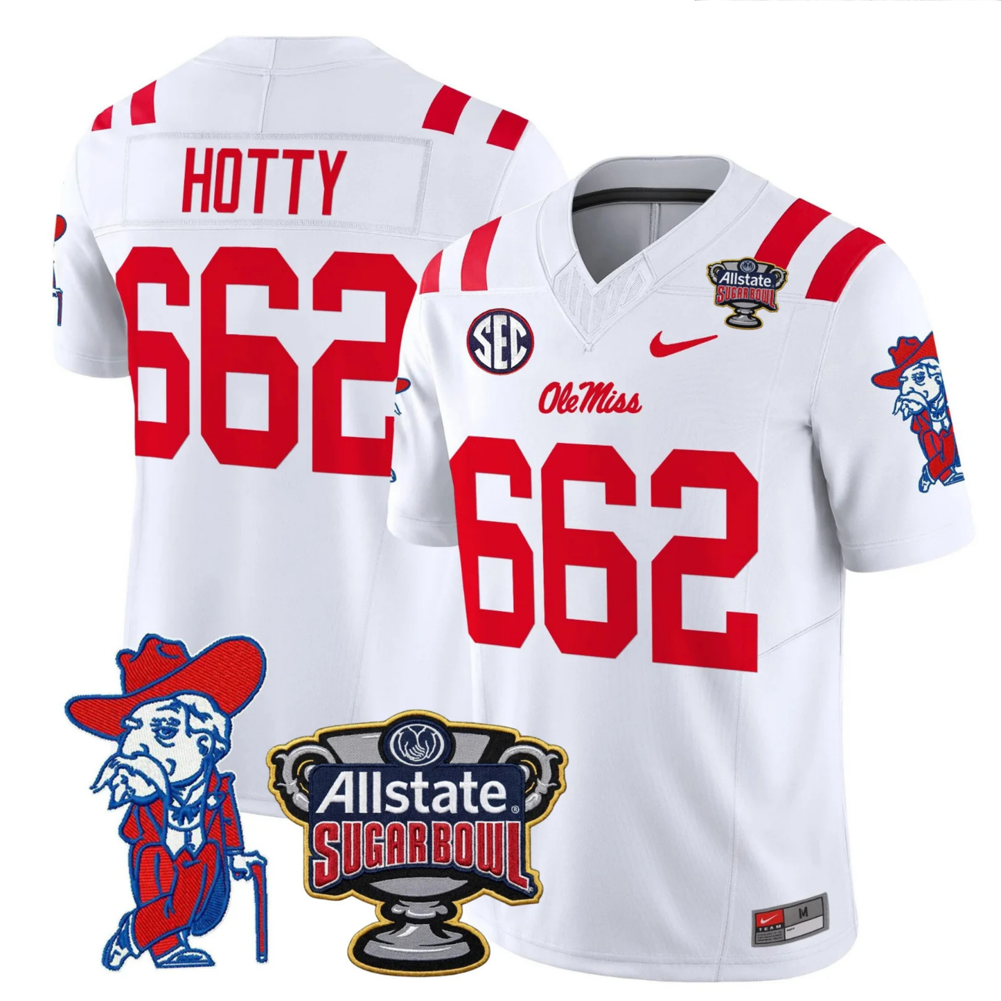 Ole Miss Rebels 2025 Sugar Bowl Patch Vapor Limited Jersey - All Stitched