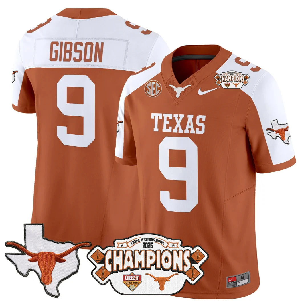 TEX 2025 State Map & Citrus Bowl Champions Patch Vapor Limited Jersey V1 - All Stitched