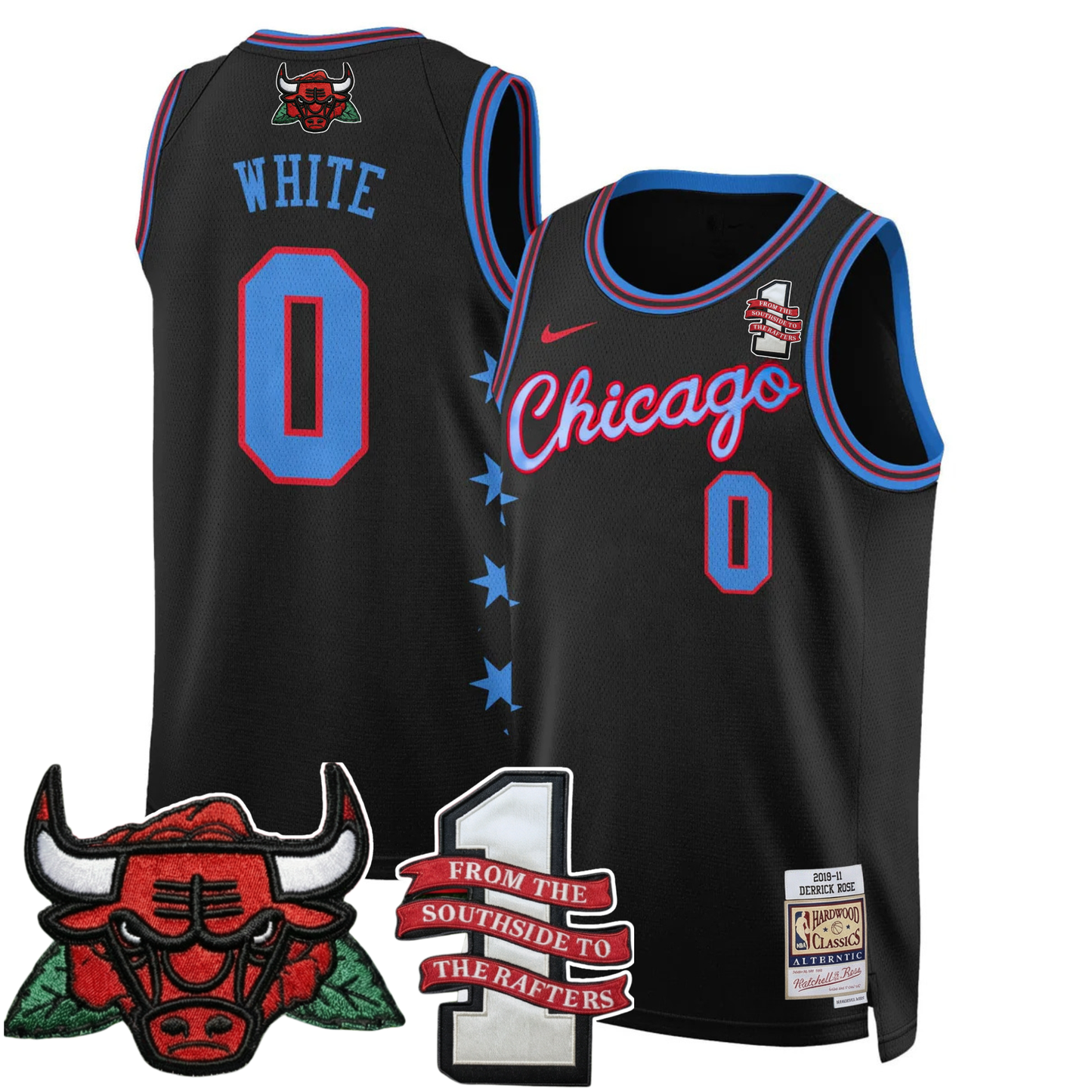 CHI Derrick Rose #1 Retirement Edition Vapor Limited Jersey V2 - All Stitched