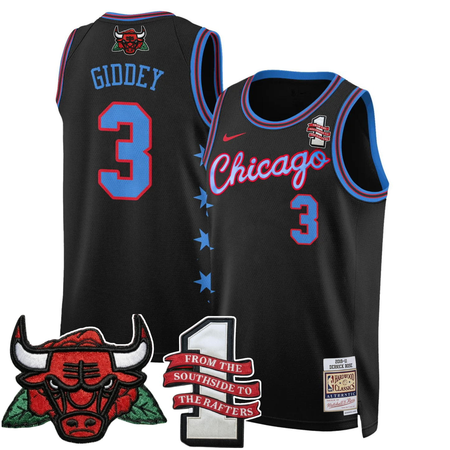 CHI Derrick Rose #1 Retirement Edition Vapor Limited Jersey V2 - All Stitched
