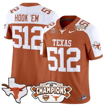 TEX 2025 State Map & Citrus Bowl Champions Patch Vapor Limited Jersey V1 - All Stitched