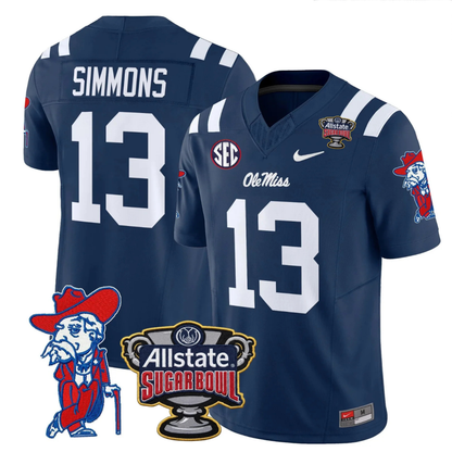 Ole Miss Rebels 2025 Sugar Bowl Patch Vapor Limited Jersey - All Stitched