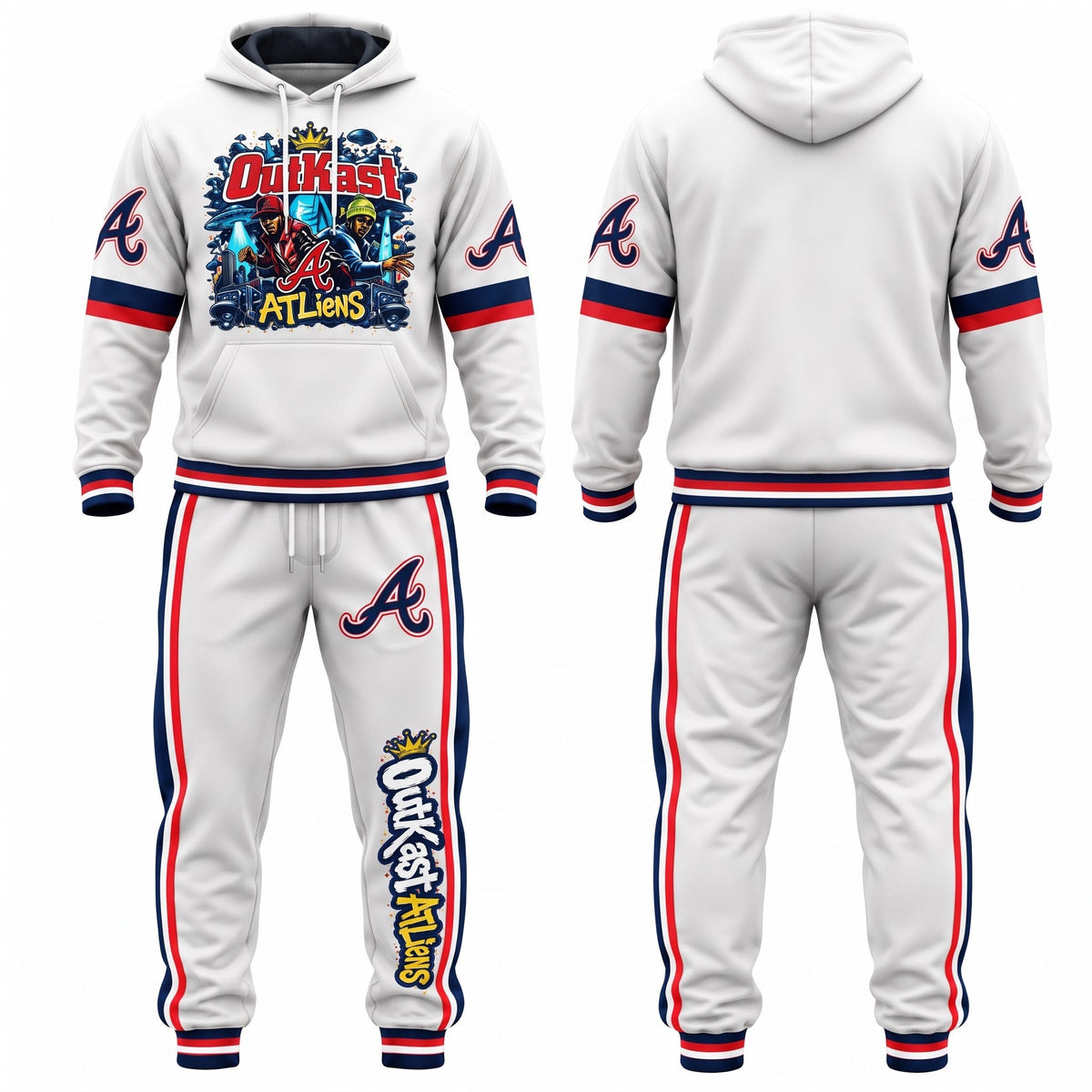ATL x ATliens Streetwear Hoodie Pants Set - Printed
