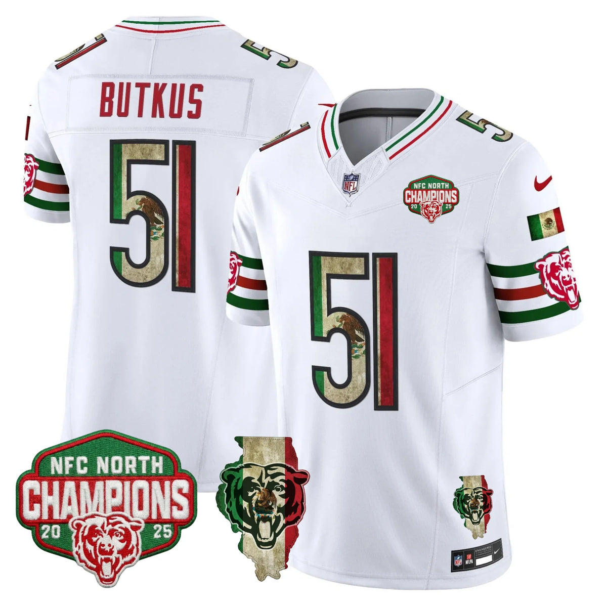 CHI Mexico NFC North Champions Patch Limited Edition - Stitched