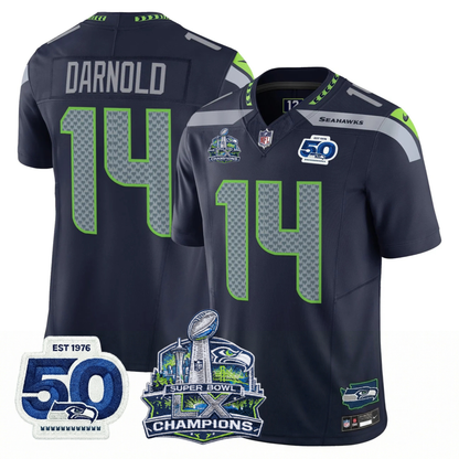 SEA S.Bowl LX Champions Patch Vapor Limited Jersey - All Stitched