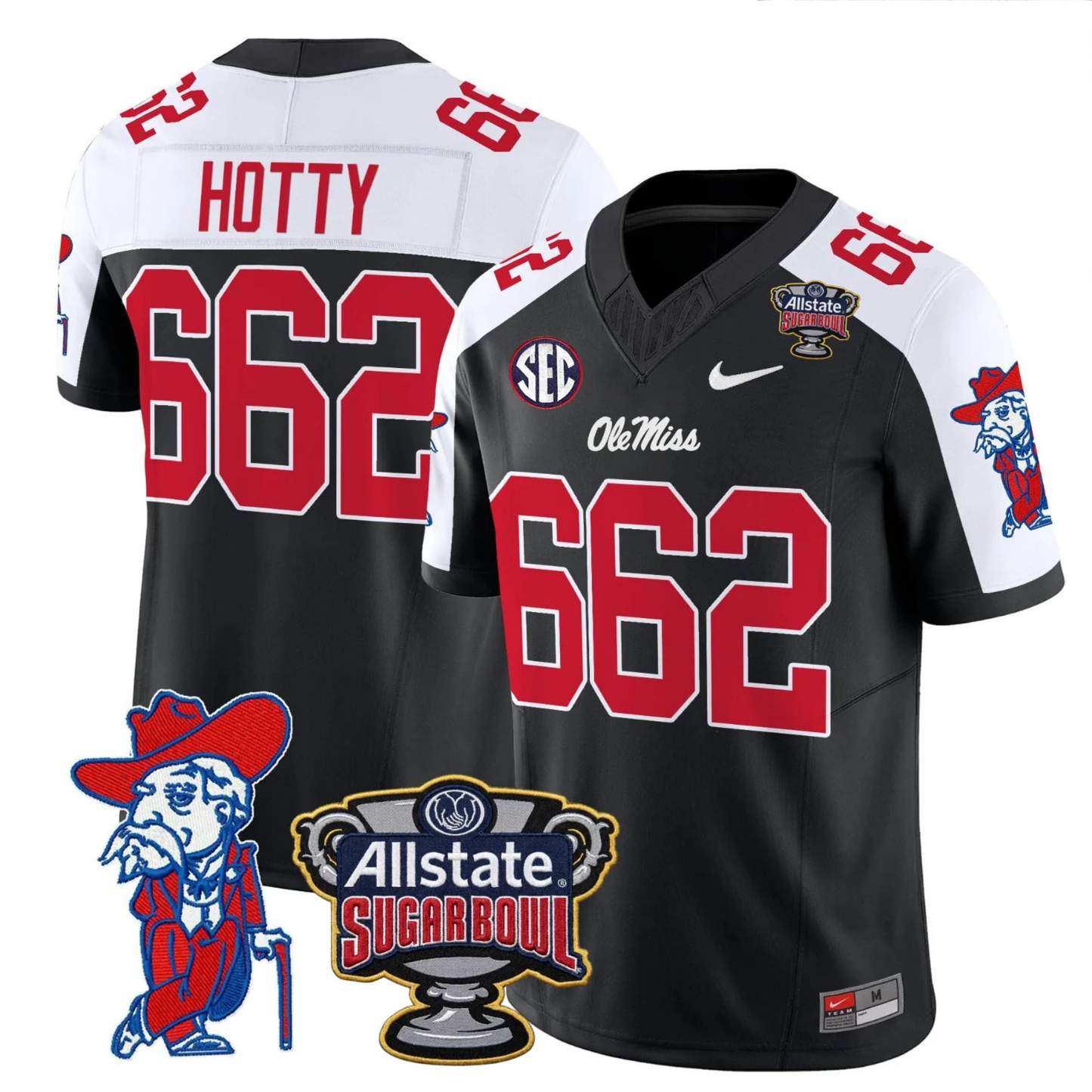 Ole Miss Rebels 2025 Sugar Bowl Patch Vapor Limited Jersey - All Stitched