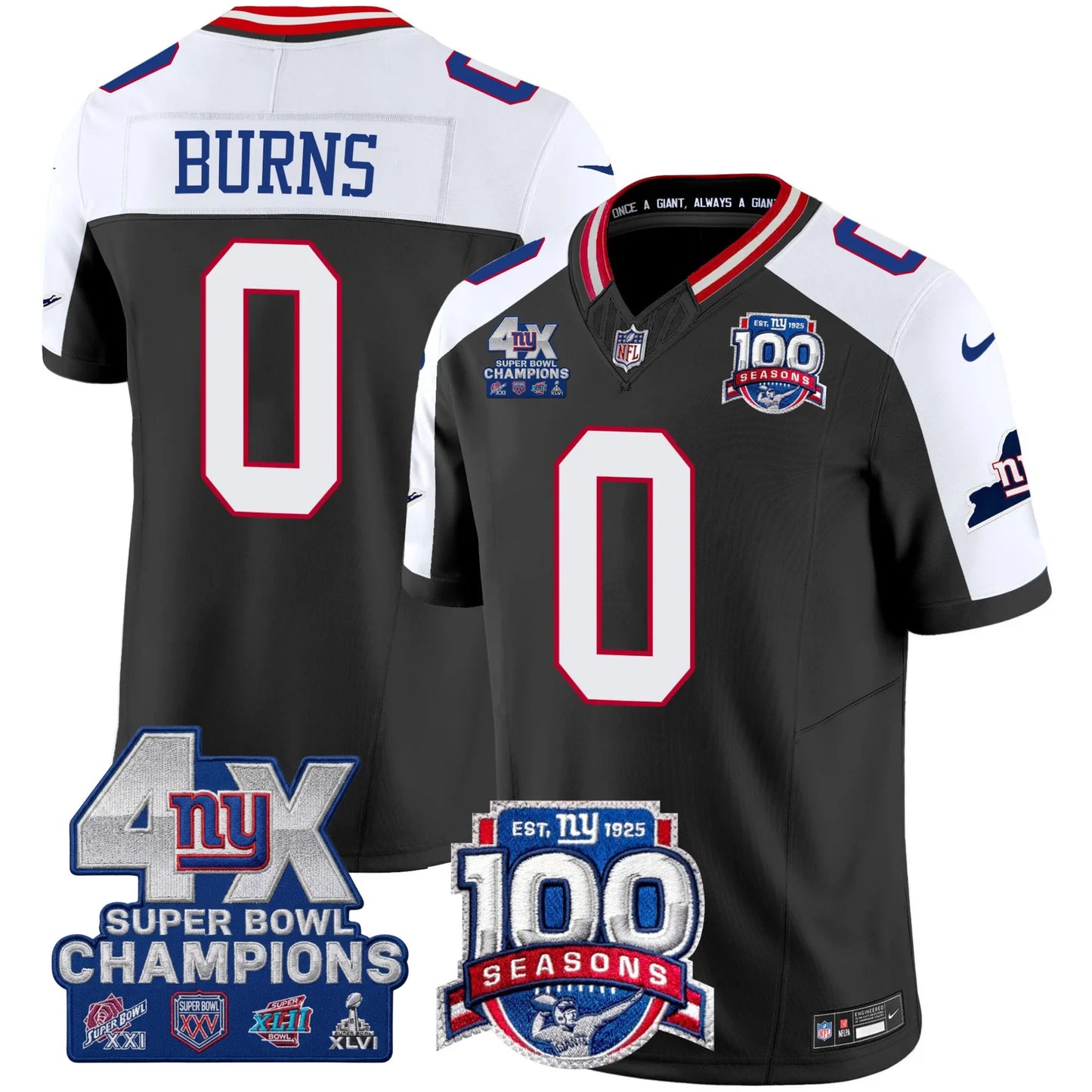 NYG 4X Champions & 100th Season Patch Limited Edition - Stitched (2)