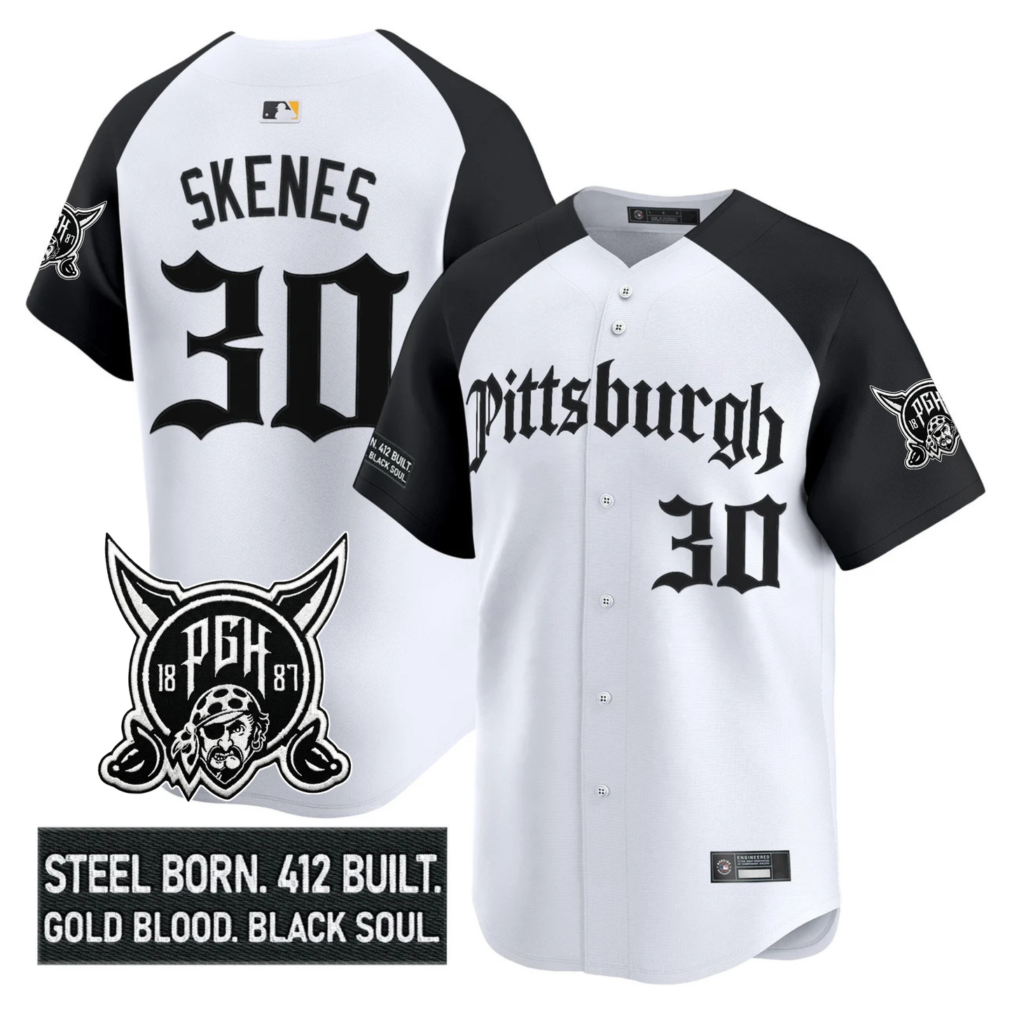 PIT 'Gothic Steel City Edition' Vapor Premier Limited Jersey - All Stitched
