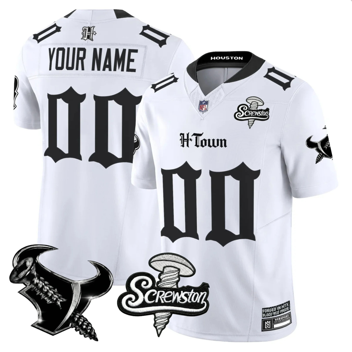 HOU 'Gothic Lone Star Shadows' DJ Screw Edition Vapor Limited Custom Jersey - All Stitched