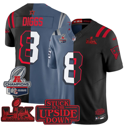 NE 'Upside Down Edition' AFC Champions Vapor Limited Jersey - All Stitched