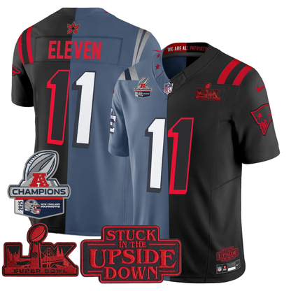 NE 'Upside Down Edition' AFC Champions Vapor Limited Jersey - All Stitched