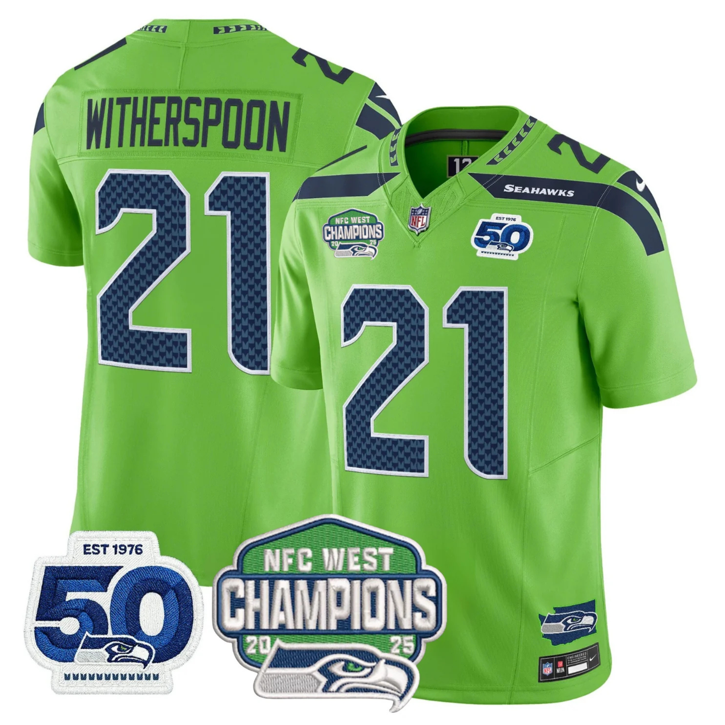 SEA 50th & NFC West Champions Patch Vapor Limited Jersey - All Stitched
