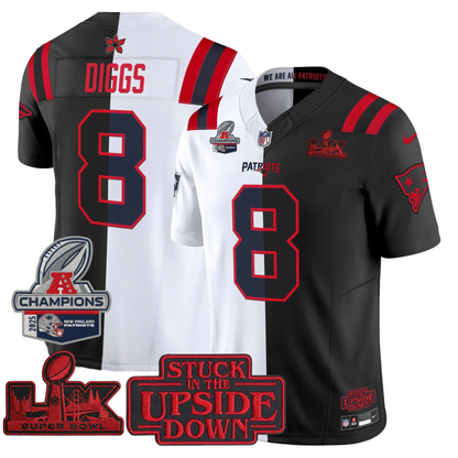 NE 'Upside Down Edition' AFC Champions Vapor Limited Jersey - All Stitched