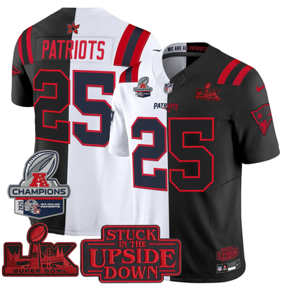 NE 'Upside Down Edition' AFC Champions Vapor Limited Jersey - All Stitched