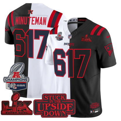 NE 'Upside Down Edition' AFC Champions Vapor Limited Jersey - All Stitched