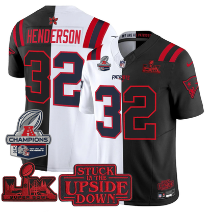 NE 'Upside Down Edition' AFC Champions Vapor Limited Jersey - All Stitched